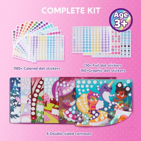 Joyfy Unicorns and Princess Dot Markers, Over 1470 Pcs Sticker Poke A Dot Book, Ages 3-5 Toddler Arts And Crafts Supplies, Birthday Gifts