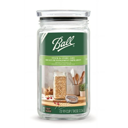 Ball? Stack & Store Half-Gallon Jar (9.9 Cup/79 oz.), Glass Storage Jar, 1/2 Gal.