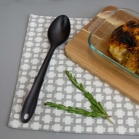 Mainstays 8-Piece Nylon Kitchen Utensil Set with Connector Ring, Black Plastic