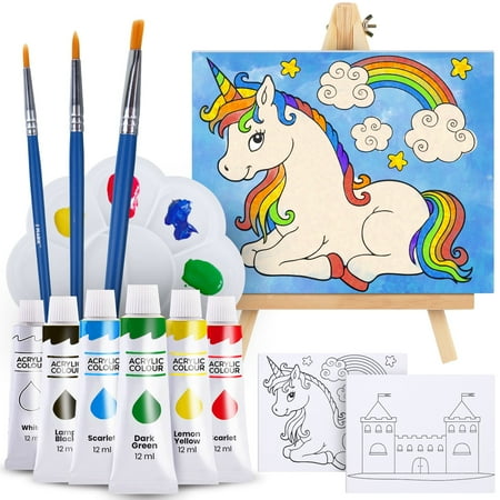 J MARK Kids Painting Set - All Inclusive Acrylic Paint Set for Kids - Safe Painting Supplies