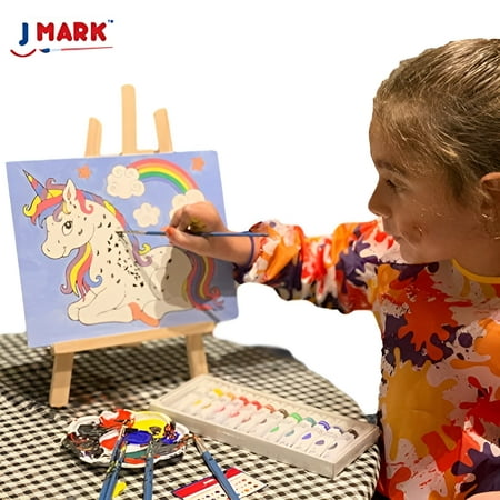 J MARK Kids Painting Set - All Inclusive Acrylic Paint Set for Kids - Safe Painting Supplies