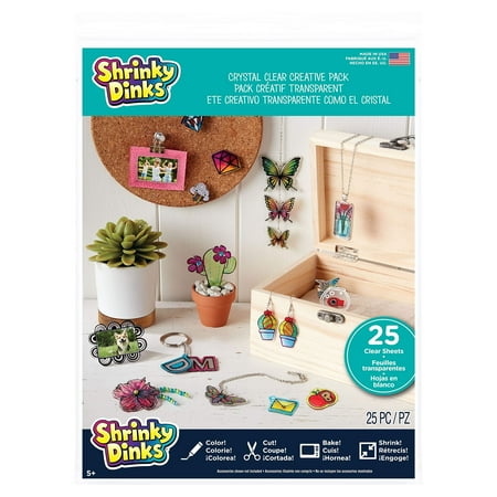 Shrinky Dinks Crystal Clear Shrinky Dinks Art and Craft Kit 25 Piece