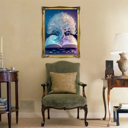 DIY 5D Diamond Painting Kits for Adults Diamond Art White Tree of Life Diamond Painting Full Drill Crystal Rhinestone Embroidery Craft Kits for Home Wall Decor Gifts, 12x16inch, Other