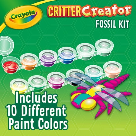 Crayola Metallic Clay Art Kit with Paints, Science Gifts for Kids, Fossil Molds, Bug Toys, Craft Set, Ages 7+