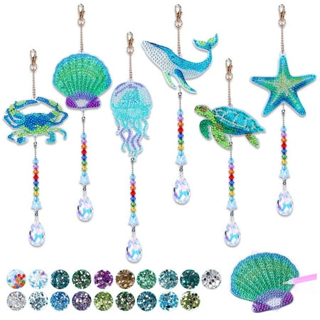 Gifts Age 7-8-9-10 Years Old Kids Diamond Arts and Crafts Kits for Girls Age 6-8-10-12 Girls Birthday Gifts Painting Kits for Kids Girls Toys Presents Age 6-12 Years Old Gems Wind Chimes