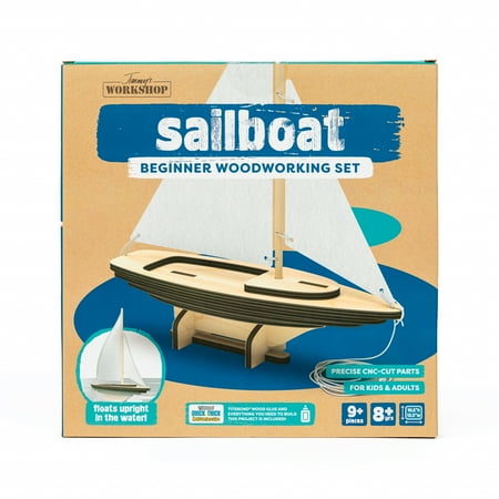 Jimmy's Workshop Kids Craft Wooden Sailboat, DIY Activity Kit, Unisex Boys and Girls, Ages 8+