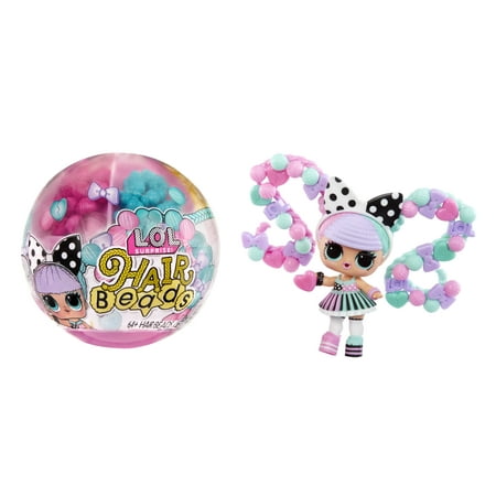 LOL Surprise Hair Beads Tots with 60+ Hair Beads, Collectible Doll, DIY Hairstyles, Hair Beads, Toy Gift Girls Age 3+