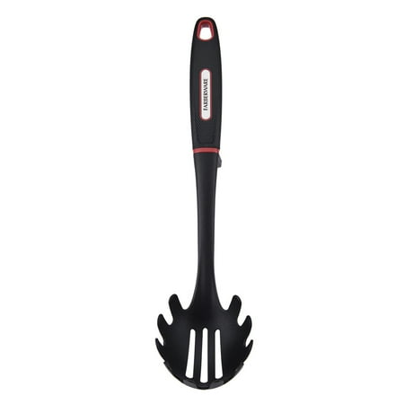 Farberware Soft Grips Set-4 Slotted Turner, Turner, Basting Spoon, and Pasta Server, Black