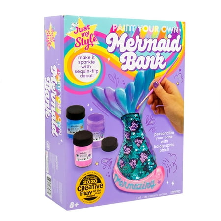 Just My Style Paint Your Own Mermaid Bank Art Kit, Child, Ages 6+