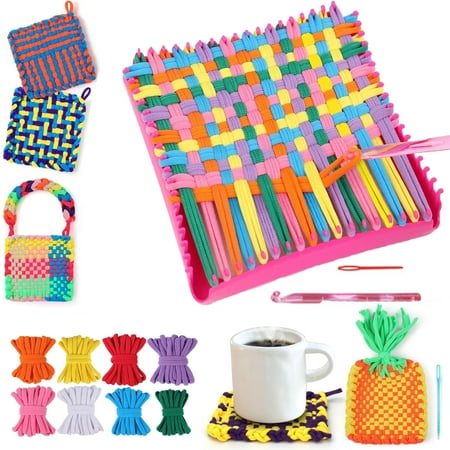 Weaving Loom Kits, 8 Colors Elastic DIY Loops Weaving Crafts Kit for Girls age 6-12,7" pot holder Loom Knitting Kits and gifts for kids and Beginner, Other