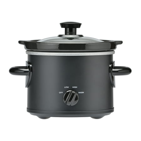 Mainstays 2 QT Slow Cooker, Matte Black Finish, Removeable Stoneware Pot, Model MS54100112165BOther,