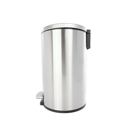 Better Homes & Gardens 3.1 Gallon Round Kitchen Step Trash Can Stainless Steel, Silver