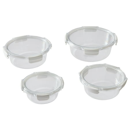 Better Homes & Gardens Round Tritan Food Storage Container with Tritan Lid. Set of 4, 8 Pieces