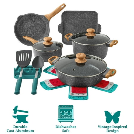 Pioneer Woman 14pc Cookware Set Charcoal