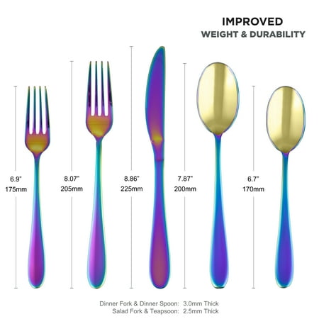 Cambridge Silversmiths Byram Rainbow Mirror 20-Piece Flatware Set, Service for 4