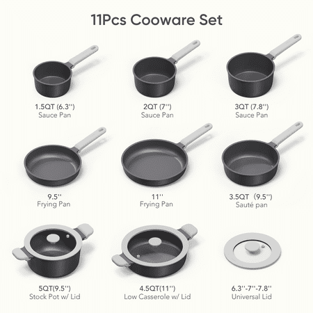 Carote Nonstick Cookware Sets, Ultra Non Stick Pots and Pans, Induction Cooking Set, BlackBlack,