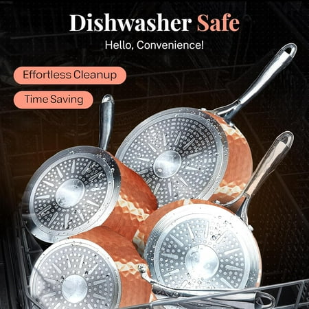 Gotham Steel Nonstick Pots and Pans 15 Piece Set Ceramic Cookware Kitchen Set Hammered With Frying Skillet Saucepan