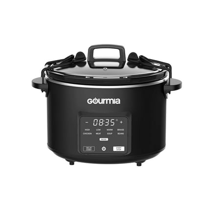 Gourmia 4.5-QT. Programmable Slow Cooker with 5 One-Touch Presets & Locking Lid, Black