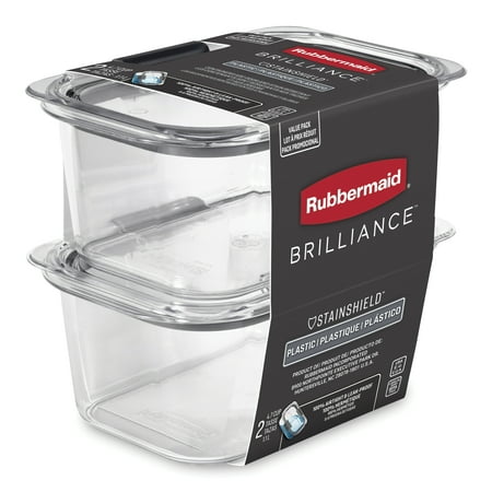 Rubbermaid Brilliance 4.7 Cup Medium Stain-Proof Food Storage Container, Set of 2