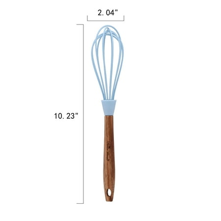 The Pioneer Woman 10-Piece Silicone and Acacia Wood Handle Cooking Utensils Set, Blue