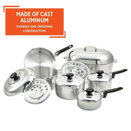 Imusa 13pc Heavy Duty Cajun Aluminum Kitchen Cookware Set, 13pc