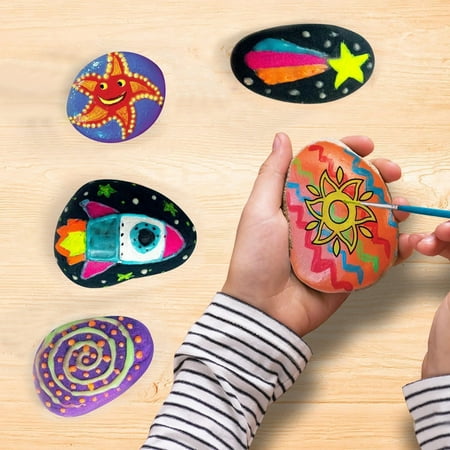 Joyfy Glow in the Dark Rock Painting Arts and Crafts Kit, Creative Fun for Kids Ages 6+