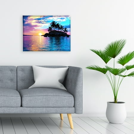 ArtSkills Island Sunset Paint by Number Art Kit for Adults, 20" x 15" Stretched Canvas, Unisex Wall Art