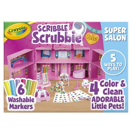 Crayola Scribble Scrubbie Pets Super Salon, Creative Toys for Kids, Coloring Gifts for Girls & Boys, Arts and Crafts, Ages 3+