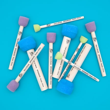 Hello Hobby Foam Multi-Color Spouncers Art and Craft Variety 10pc Set, Unisex, Adult, Teen, 0.06 lb