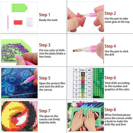 5D DIY Diamond Painting Kits for Adults Kids Eagle American Flag Full Drill Embroidery Cross Stitch Crystal Rhinestone Paintings Pictures Arts Wall Decor Painting Dots Kits 12x16 in