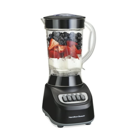 Hamilton Beach Smoothie Blender, 48 oz. Jar, Stainless Steel Blade, 12 Blending Functions, Black