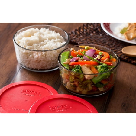 Pyrex Simply Store 4 Cup Glass Bowl Value Pack, Set of 2, 4 cup