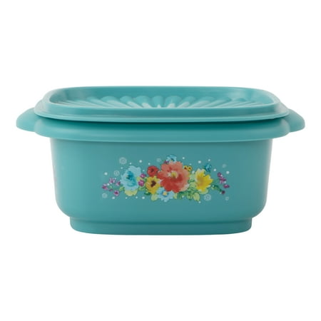 The Pioneer Woman 5 Cup Plastic Food Storage Container with Lid, Breezy Blossom, 5 Cup