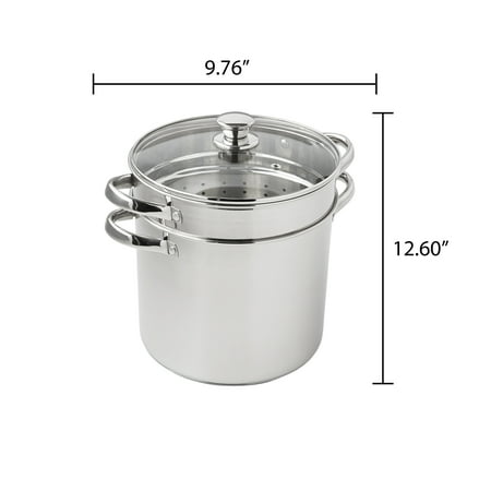 Mainstays 4-Piece Stainless Steel 8 qt Cooker Multipot Set