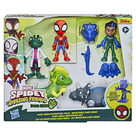 Marvel Spidey and His Amazing Friends Dino-Webs Adventure Pack, 4? (10 cm) Toys, 3+