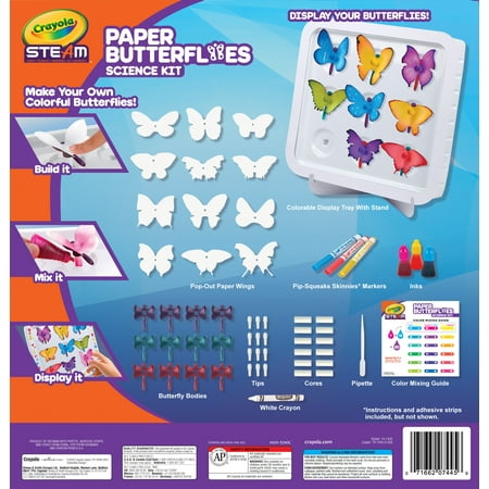 Crayola Paper Butterfly Science Kit, Stem Toy, Customizable Gift for Teens and Kids, Butterfly Arts & Crafts
