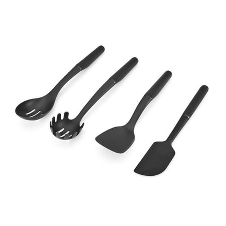 Kitchenaid 4-Piece Plastic Kitchen Utensil Set Includes Spoon, Turner, Pasta Fork, and Spatula