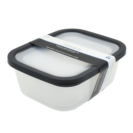 Mainstays Plastic Durable Food Storage Container Set, Gray, 6 PiecesGray,