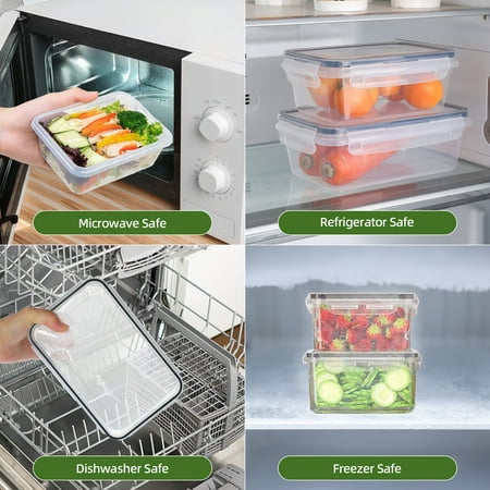 ATUPEN 50 Pcs Food Storage Containers with Lids, Plastic Containers Kitchen Organizers and Storage