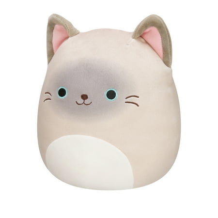 Squishmallows Official Plush 10 inch Felton Grey and Tan Siamese Cat - Childs Ultra Soft Stuffed Toy
