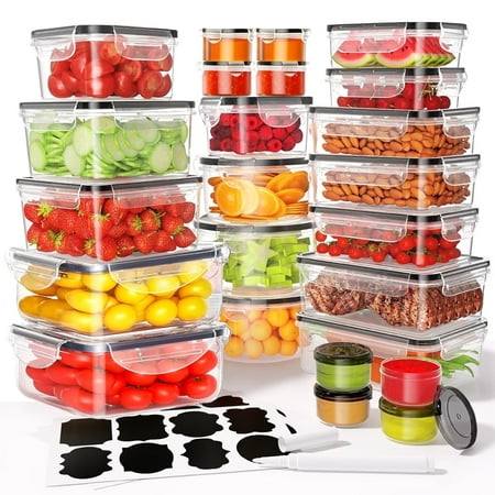 ATUPEN 50 Pcs Food Storage Containers with Lids, Plastic Containers Kitchen Organizers and Storage