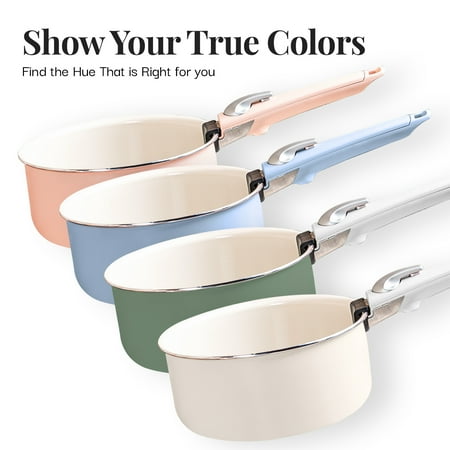 Gotham Steel Nonstick Pots and Pans 18 Piece Ceramic Induction Cookware Kitchen Set Detachable Handles Frying Skillet Blue, Blue