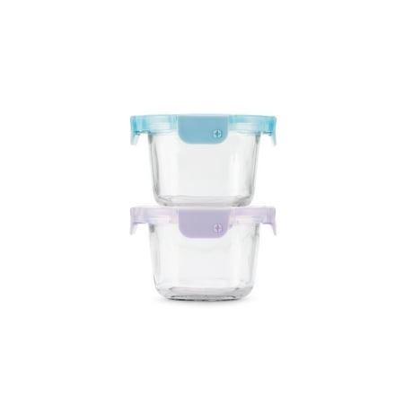 Ello Color Lock Clear Glass Leak-Proof Food Storage Container (2 Count)