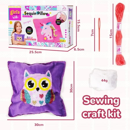 Dikence Birthday Crafts Gifts for 6 7 8 Year Old Girls Gifts Surprise Soft Kid Toys for 4 5 6 7 Year Olds Girl Kids Sewing Kits for Girls Kids' Craft Kits for Kids Arts and Crafts for Kids Age 5 6 7 8, Owl