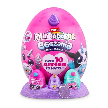 Rainbocorns Eggzania Mini Mania by ZURU Plush Surprise Unboxing with Animal Soft Toy, Perfect Gift Idea for Girls with Imaginary Play, Slime