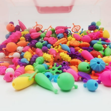 DIY Jewelry Making Kit for Girls 3, 4, 5, 6, 7 Year Old, Kids Pop Snap Beads Set Art & Crafts Creativity Toys for Kids Bracelets, Necklaces, Hairbands and Rings (700+ Pcs)