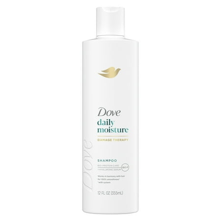 Dove Damage Therapy Shampoo Daily Moisture with Bio-Protein Care Technology & Hyaluronic Serum, 12 oz12 oz,