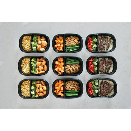 Rubbermaid TakeAlongs, 3.7 Cups, Meal Prep Food Storage Container with Built-In Divider (Includes 10 Containers + 10 Lids)