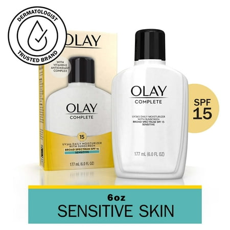 Olay Skin Care Complete Daily Facial Moisturizer for Sensitive Skin, SPF 15 Sun Protection, 6 fl ozRegular,