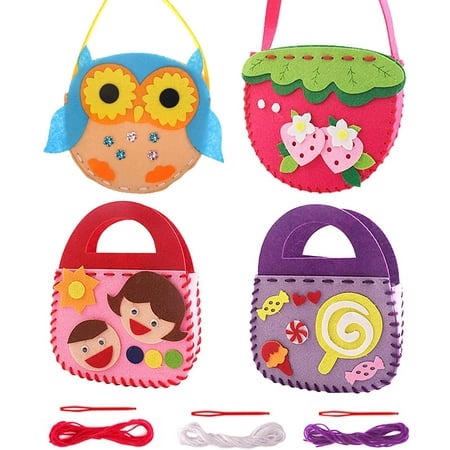 TRARIND 4 Pack Toddler Arts and Crafts for Kids Ages 2 3 4 5 6 Years Old, DIY Craft Kits for Sewing Sets, Preschool Educational Kids Toys Sewing Craft Kits for Kids DIY Art Craft Hand Play Set, Other